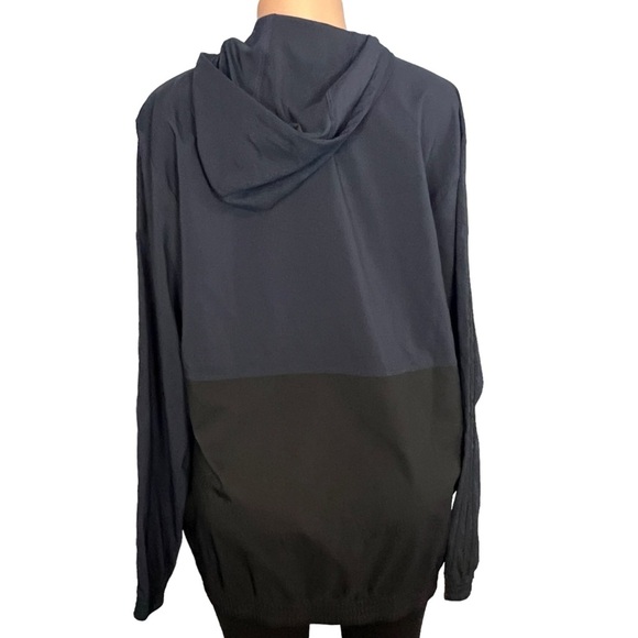 Adidas 3-Stripe Hooded Zip-Up Woven Jacket Navy Blue & Black - Picture 6 of 8